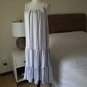 Rails Adora Midi Dress Dresden Stripe Linen Blend Size Small